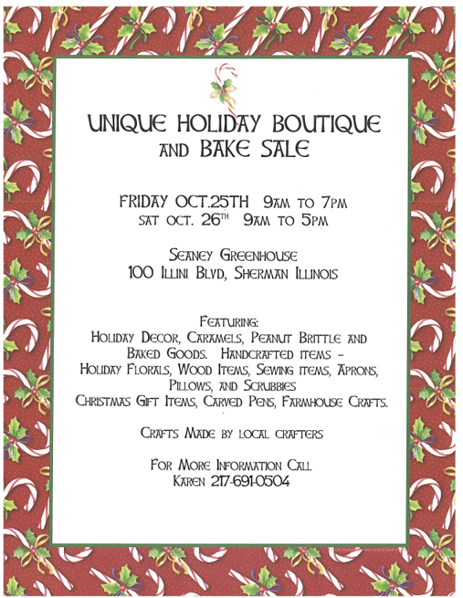 Unique Boutique/Bake Sale Village of Sherman